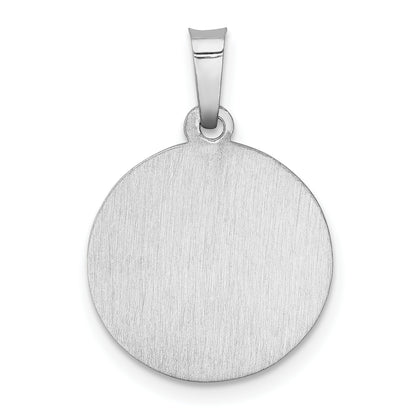 14k White Gold 14k White Gold Polished/Satin St Christopher Medal Hollow Pendant