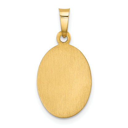 14k Yellow Gold 14k Polished and Satin St. Christopher Medal Hollow Pendant