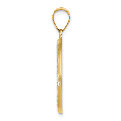 14k Yellow Gold 14k Polished and Satin St. Christopher Medal Hollow Pendant