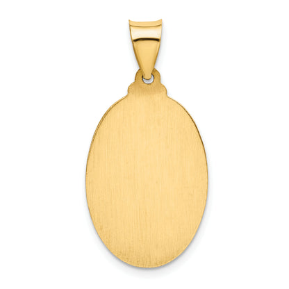 14k Yellow Gold 14k Polished and Satin St. Christopher Medal Hollow Pendant