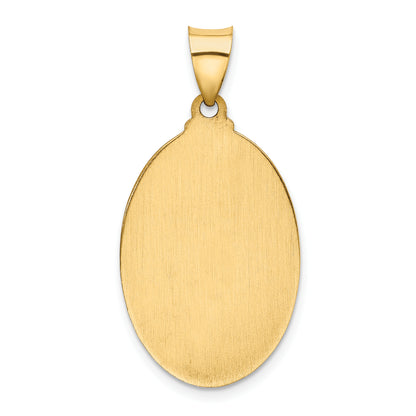 14k Yellow Gold 14k Polished and Satin St Christopher Medal Hollow Pendant