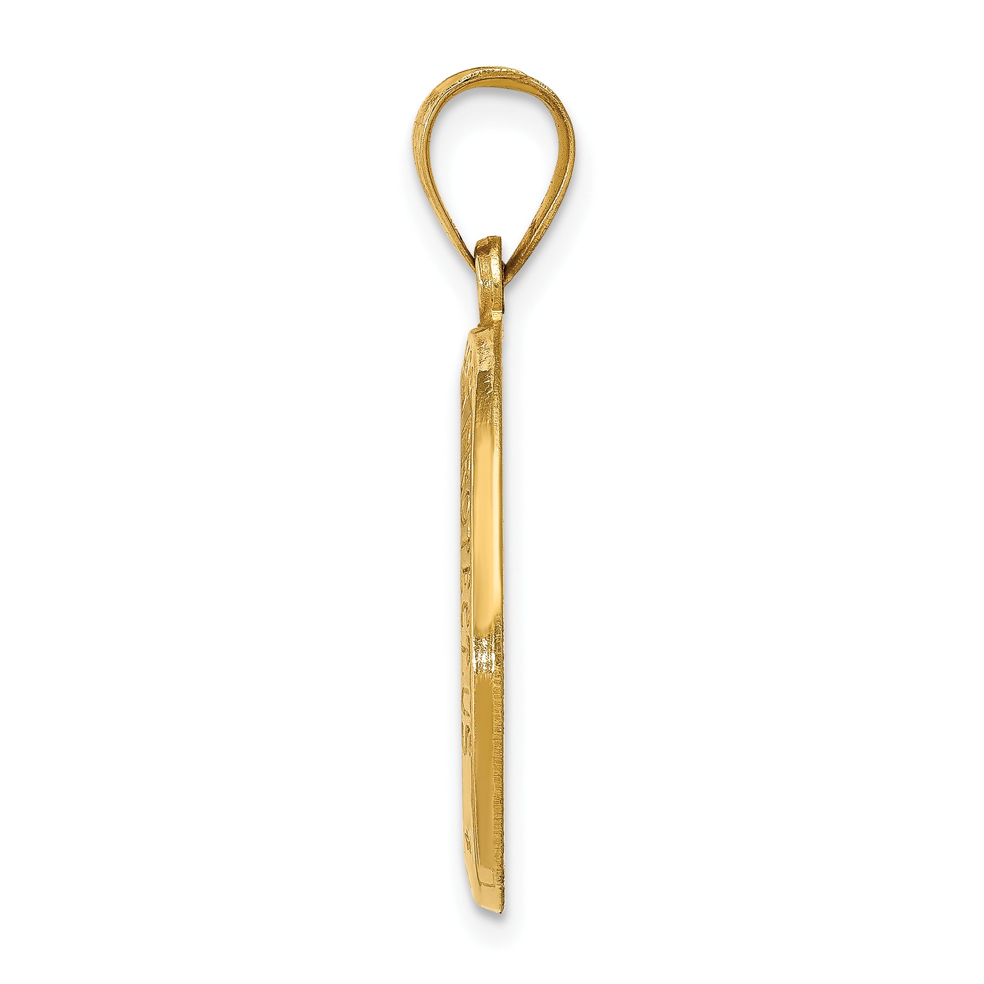 14k Yellow Gold 14k Polished and Satin St Christopher Medal Hollow Pendant