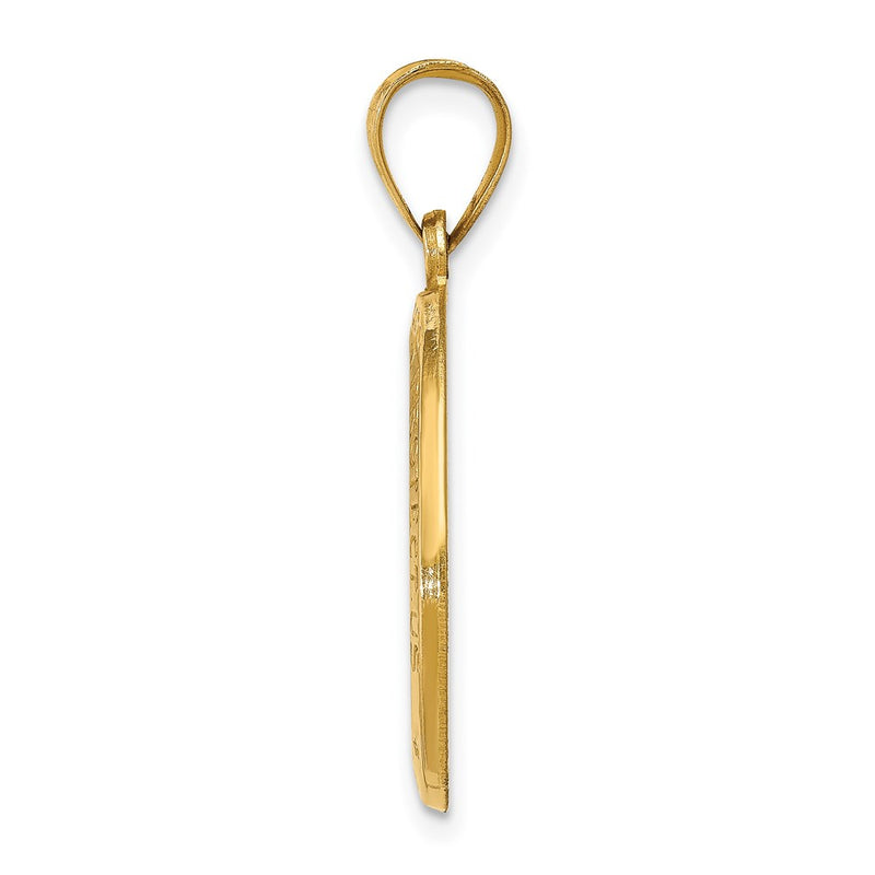 14k Yellow Gold 14k Polished and Satin St Christopher Medal Hollow Pendant