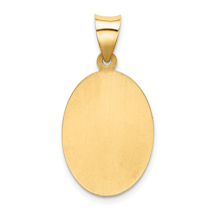 14k Yellow Gold 14k Polished and Satin St Christopher Medal Hollow Pendant