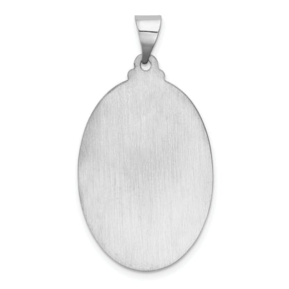 14k White Gold 14k White Gold Polished/Satin St Christopher Medal Hollow Pendant