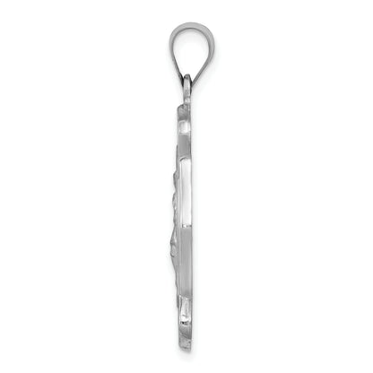 14k White Gold 14k White Gold Polish/Satin St Florian Badge Medal Hollow Pendant