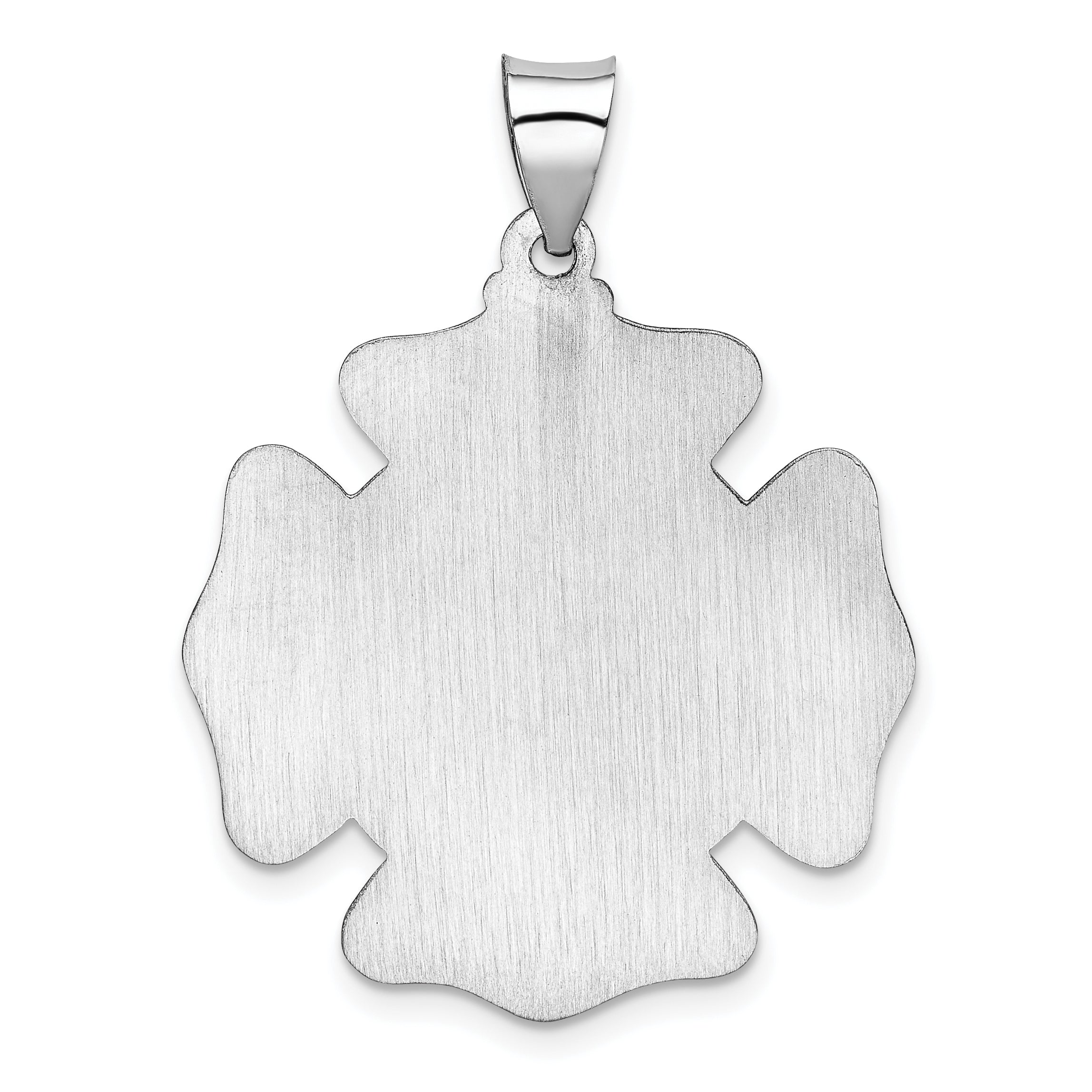 14k White Gold 14k White Gold Polish/Satin St Florian Badge Medal Hollow Pendant