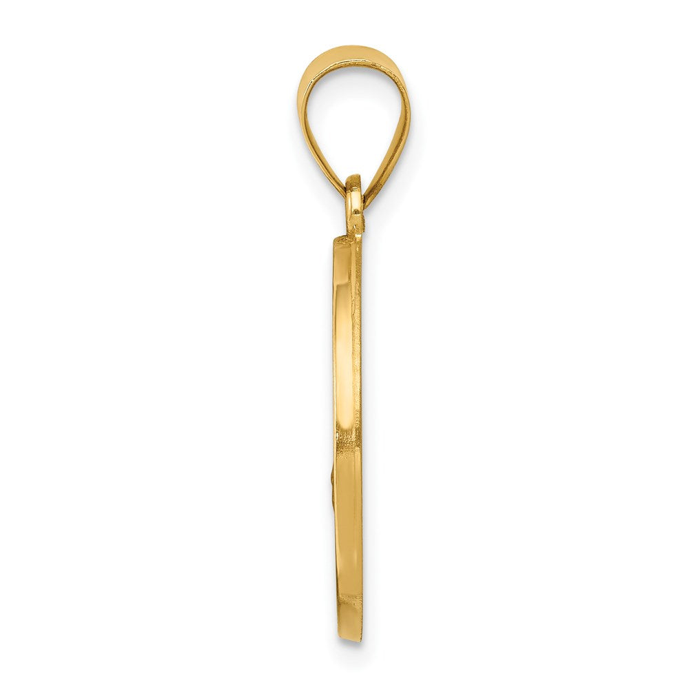14k Yellow Gold 14k Polished and Satin St Florian Medal Hollow Pendant