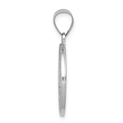 14k White Gold 14k White Gold Polished and Satin St Florian Medal Hollow Pendant