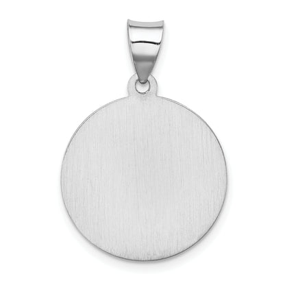 14k White Gold 14k White Gold Polished and Satin St Florian Medal Hollow Pendant
