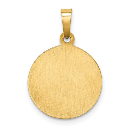 14k Yellow Gold 14k Polished and Satin St Francis of Assisi Medal Hollow Pendant