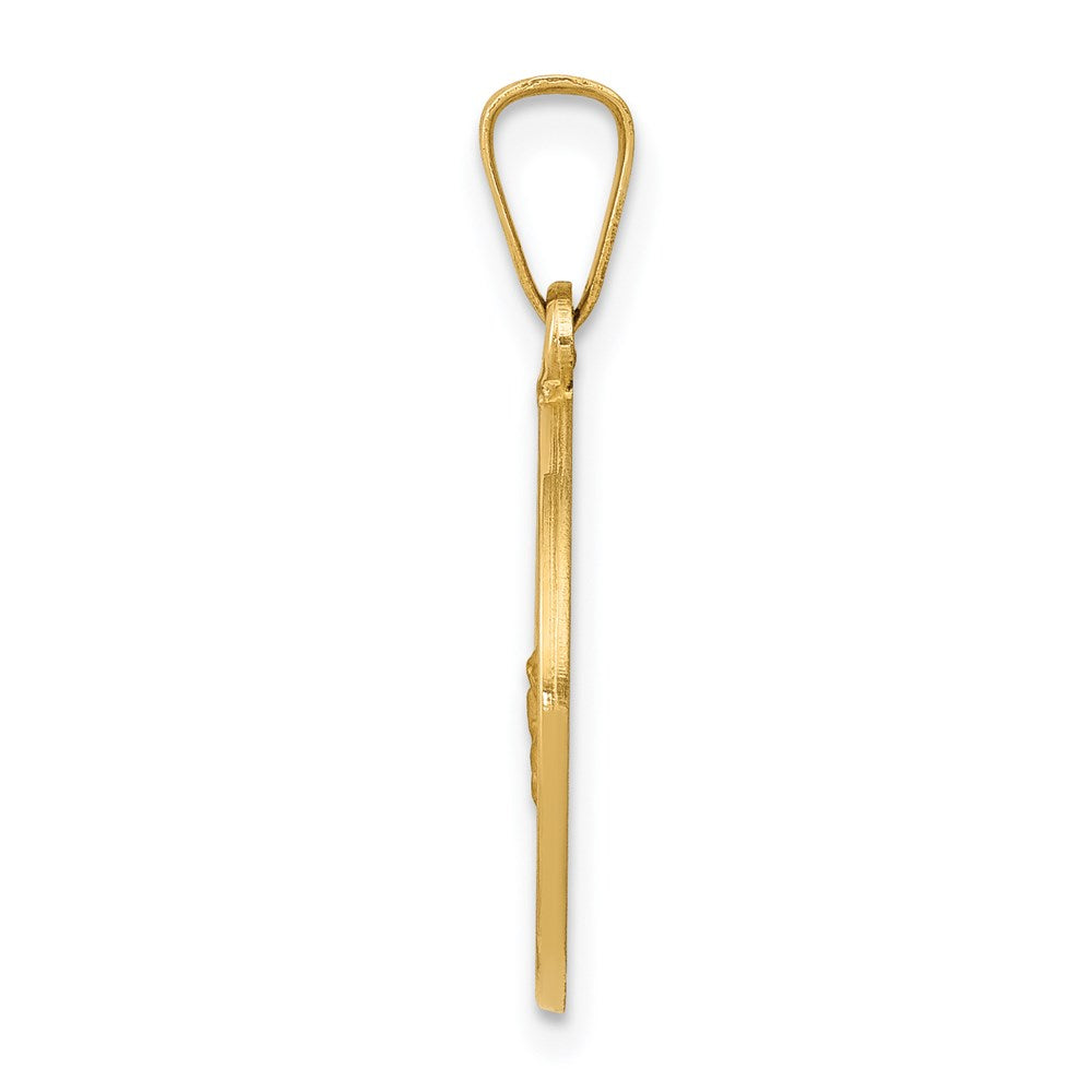 14k Yellow Gold 14k Polished and Satin St George Medal Hollow Pendant