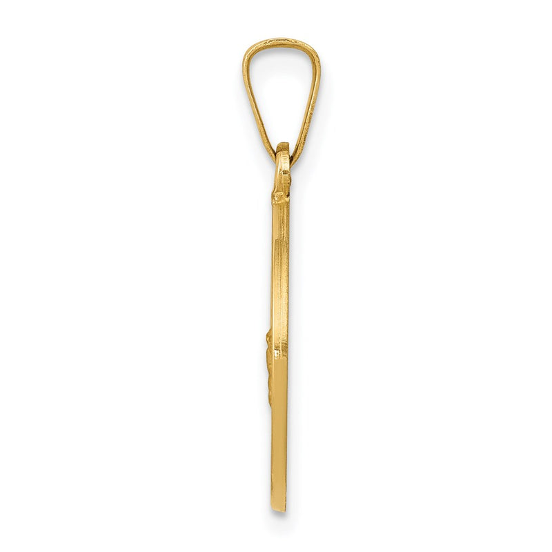 14k Yellow Gold 14k Polished and Satin St George Medal Hollow Pendant