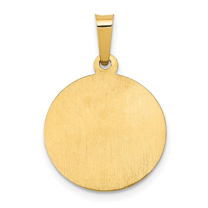 14k Yellow Gold 14k Polished and Satin St George Medal Hollow Pendant