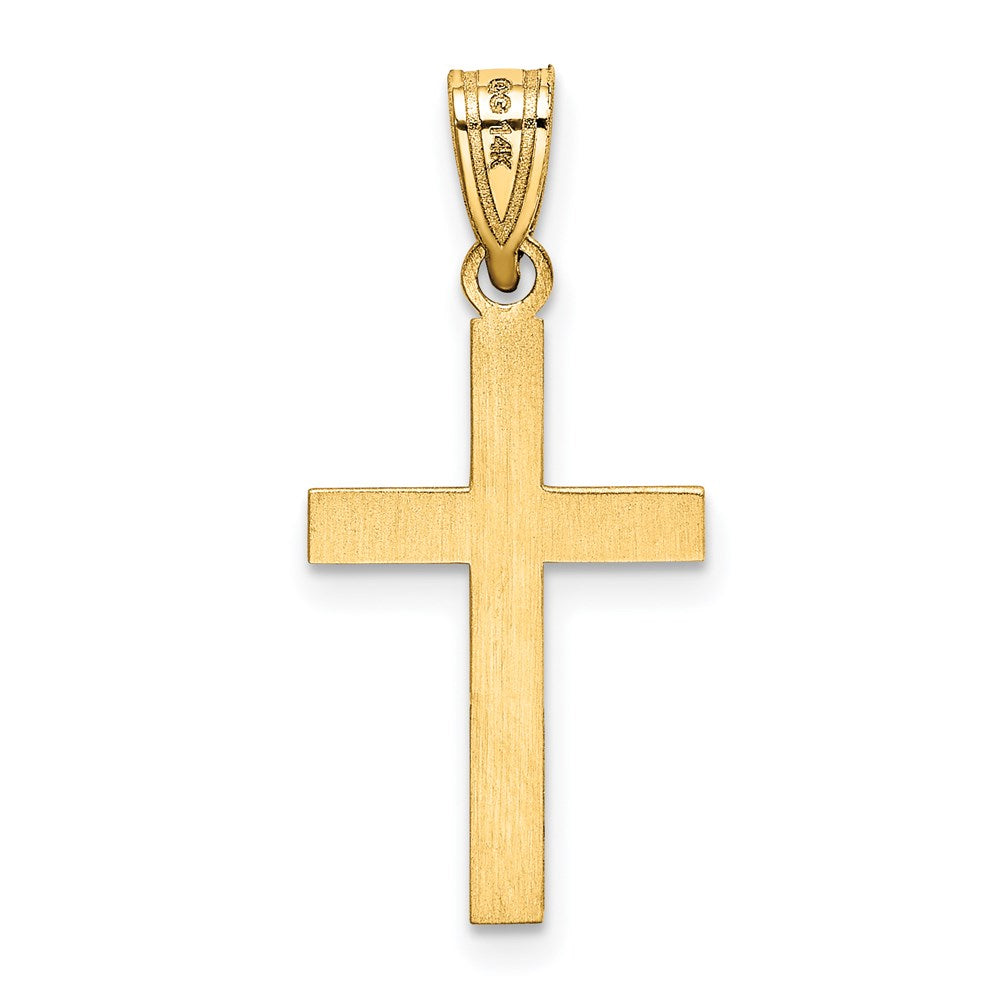 14k Yellow Gold 14k Laser Etched Cross Pendant