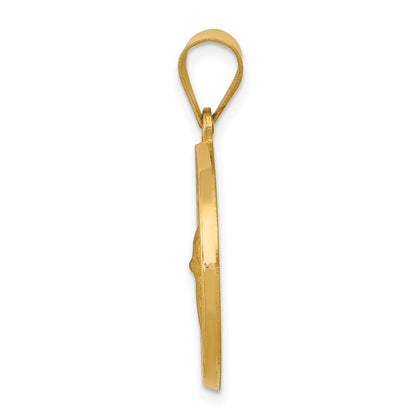 14k Yellow Gold 14k Polished and Satin St Gerard Medal Hollow Pendant