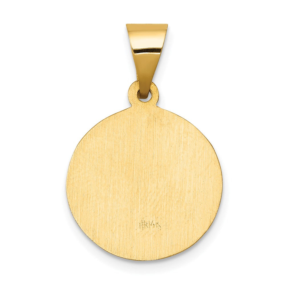 14k Yellow Gold 14k Polished and Satin St John Baptist Medal Hollow Pendant