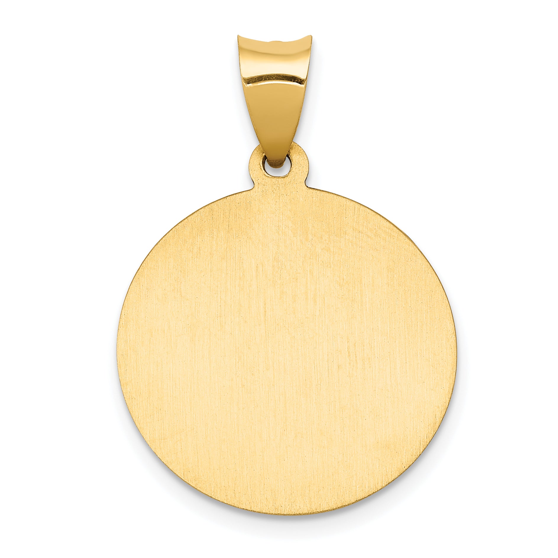14k Yellow Gold 14k Polished and Satin St John Baptist Medal Hollow Pendant