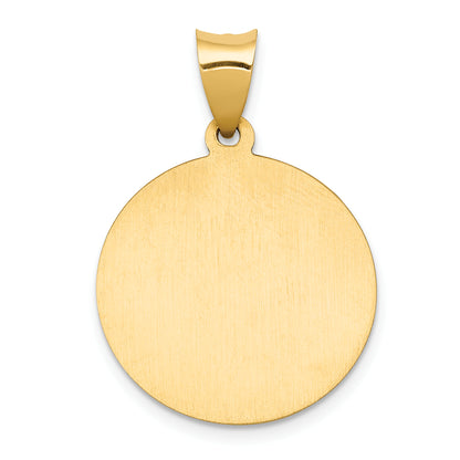 14k Yellow Gold 14k Polished and Satin St John Baptist Medal Hollow Pendant