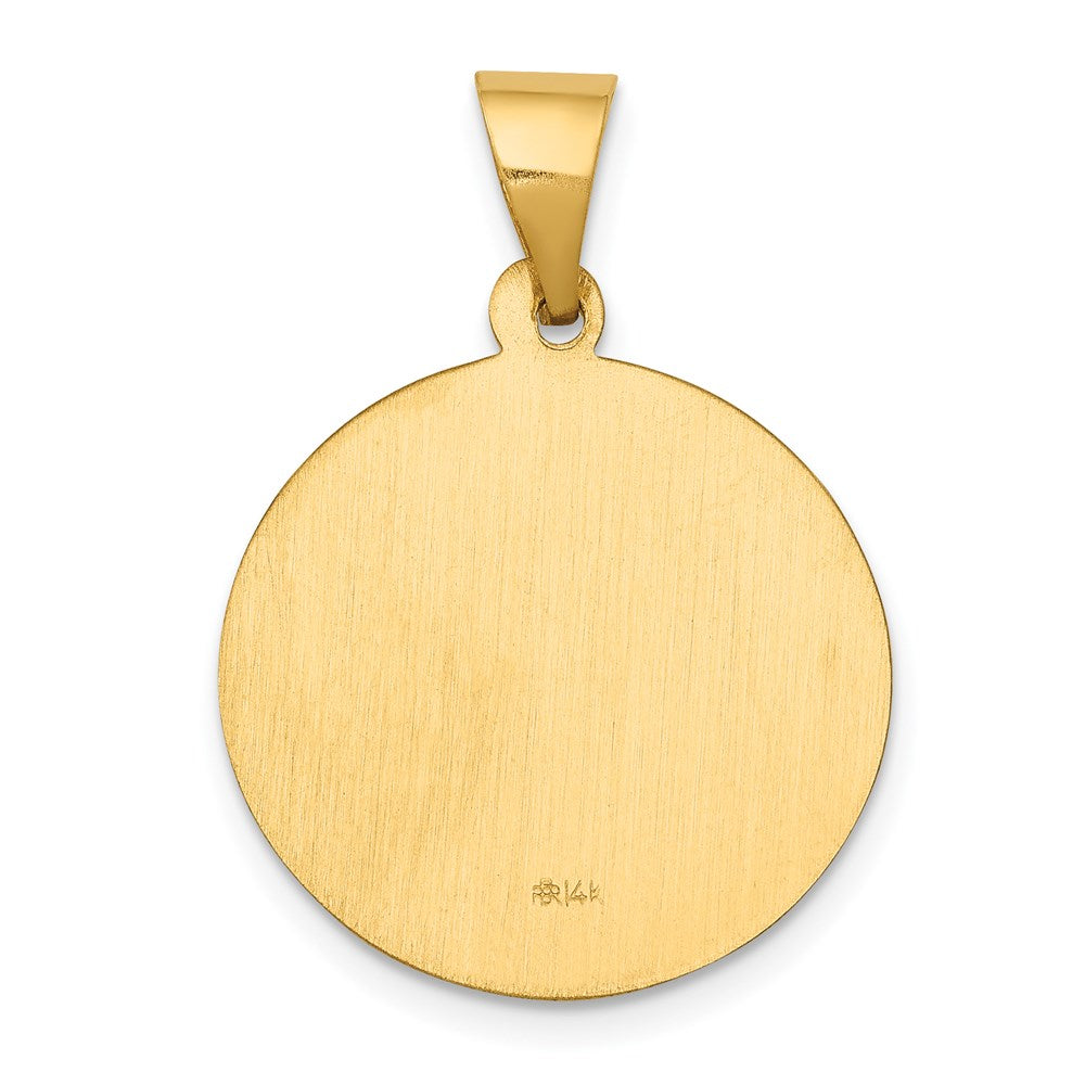 14k Yellow Gold 14k Polished and Satin St John Baptist Medal Hollow Pendant
