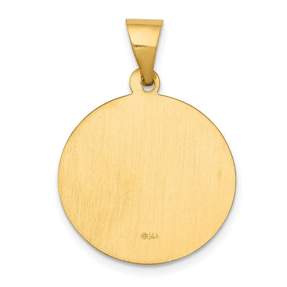 14k Yellow Gold 14k Polished and Satin St John Baptist Medal Hollow Pendant
