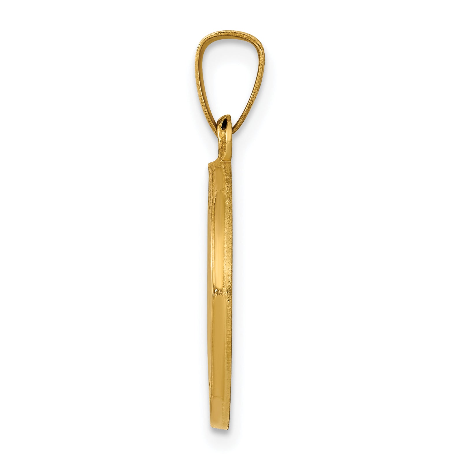 14k Yellow Gold 14k Polished and Satin St Joseph Medal Hollow Pendant
