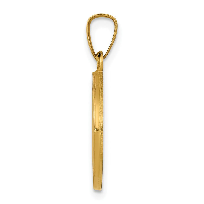 14k Yellow Gold 14k Polished and Satin St Joseph Medal Hollow Pendant