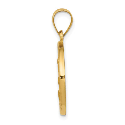 14k Yellow Gold 14k Polished and Satin St Joseph Medal Hollow Pendant