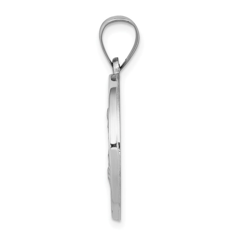 14k White Gold 14k White Gold Polished and Satin St Joseph Medal Hollow Pendant
