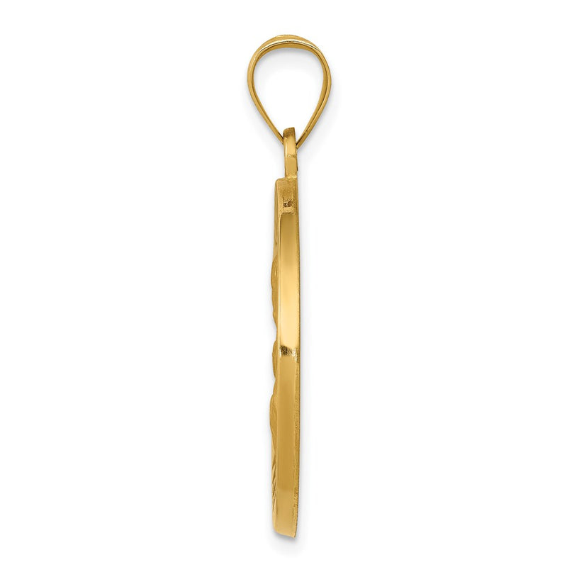 14k Yellow Gold 14k Polished and Satin St Joseph Medal Hollow Pendant