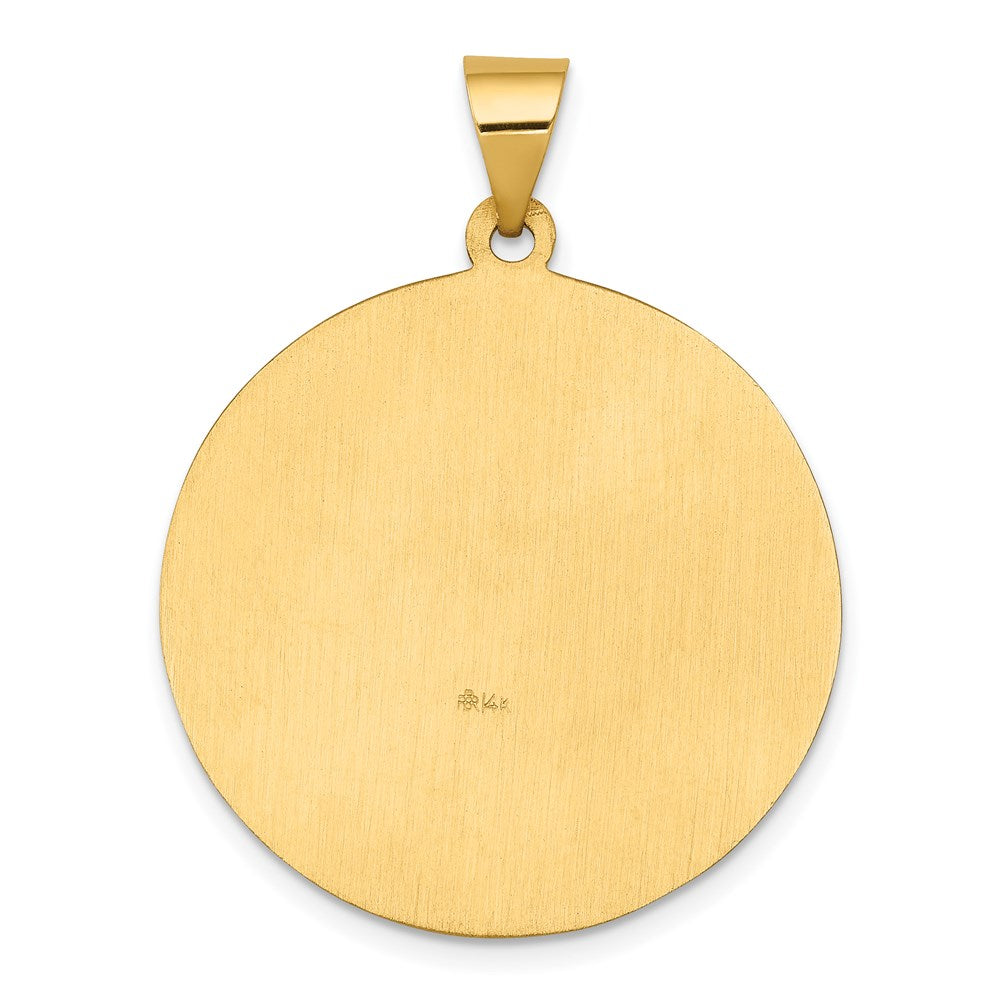 14k Yellow Gold 14k Polished and Satin St Joseph Medal Hollow Pendant