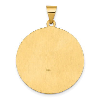 14k Yellow Gold 14k Polished and Satin St Joseph Medal Hollow Pendant
