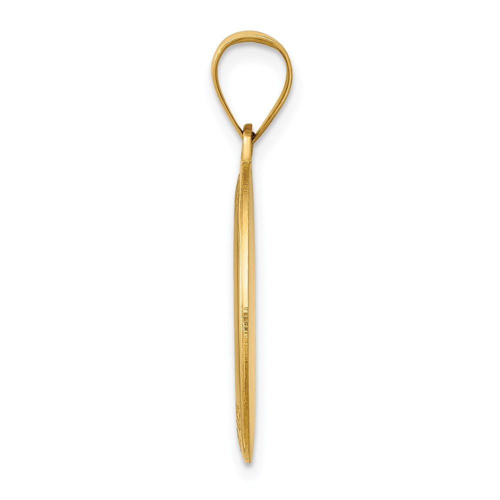 14k Yellow Gold 14k Polished and Satin St Joseph Medal Hollow Pendant
