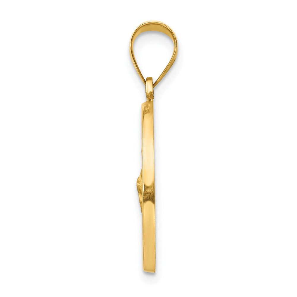 14k Yellow Gold 14k Polished and Satin St Jude Thaddeus Medal Hollow Pendant