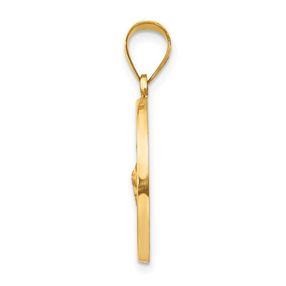 14k Yellow Gold 14k Polished and Satin St Jude Thaddeus Medal Hollow Pendant