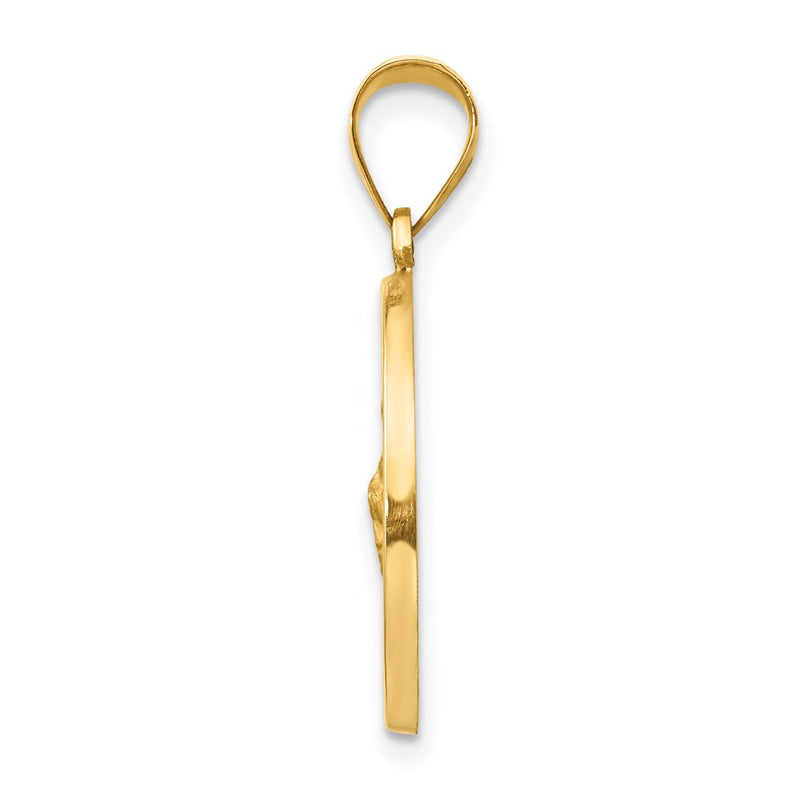 14k Yellow Gold 14k Polished and Satin St Jude Thaddeus Medal Hollow Pendant