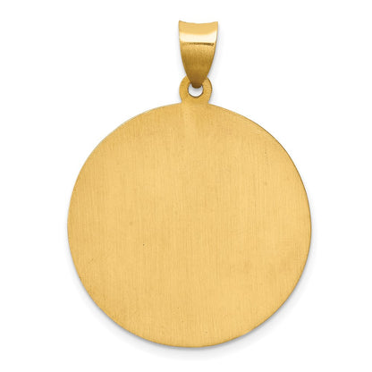 14k Yellow Gold 14k Polished and Satin St Jude Thaddeus Medal Hollow Pendant