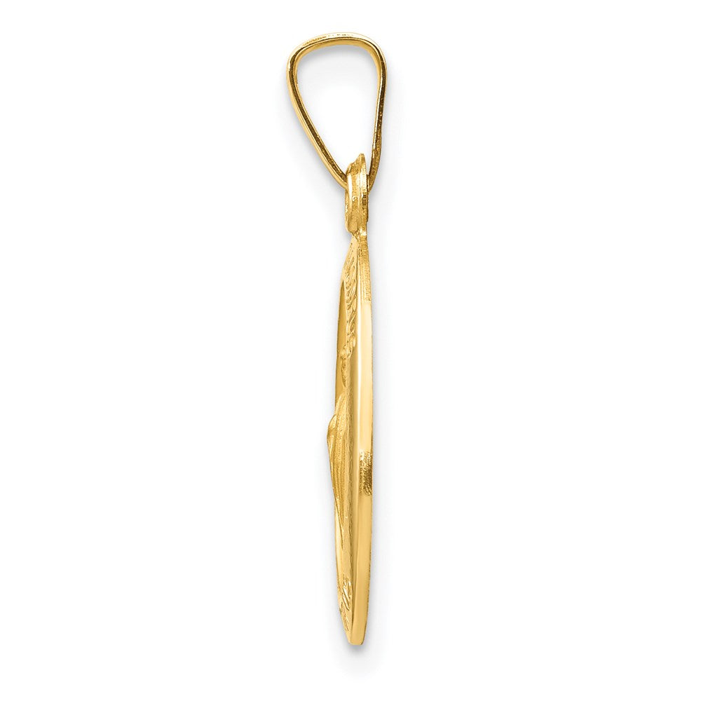 14k Yellow Gold 14k Polished and Satin St Jude Thaddeus Medal Hollow Pendant