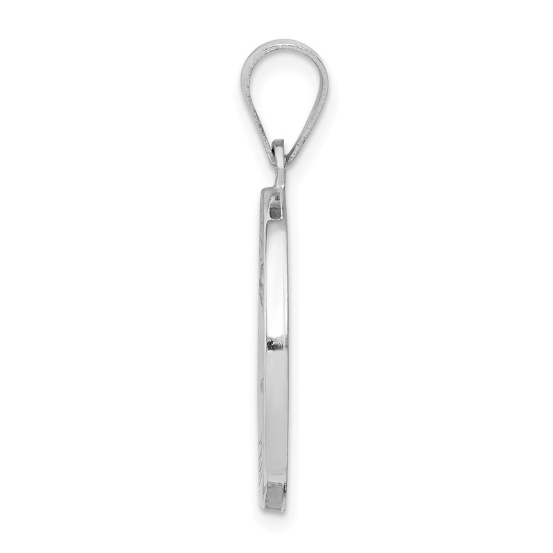 14k White Gold 14k White Gold Polished and Satin St Matthew Hollow Pendant