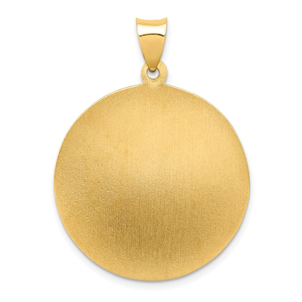 14k Yellow Gold 14k Polished and Satin St Michael Medal Hollow Pendant