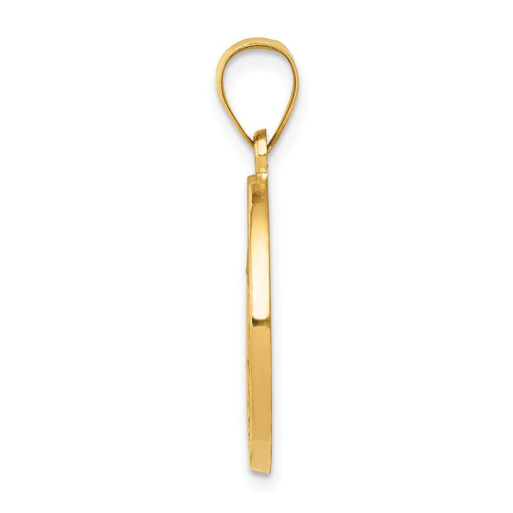 14k Yellow Gold 14k Polished and Satin St Nicholas Medal Hollow Pendant