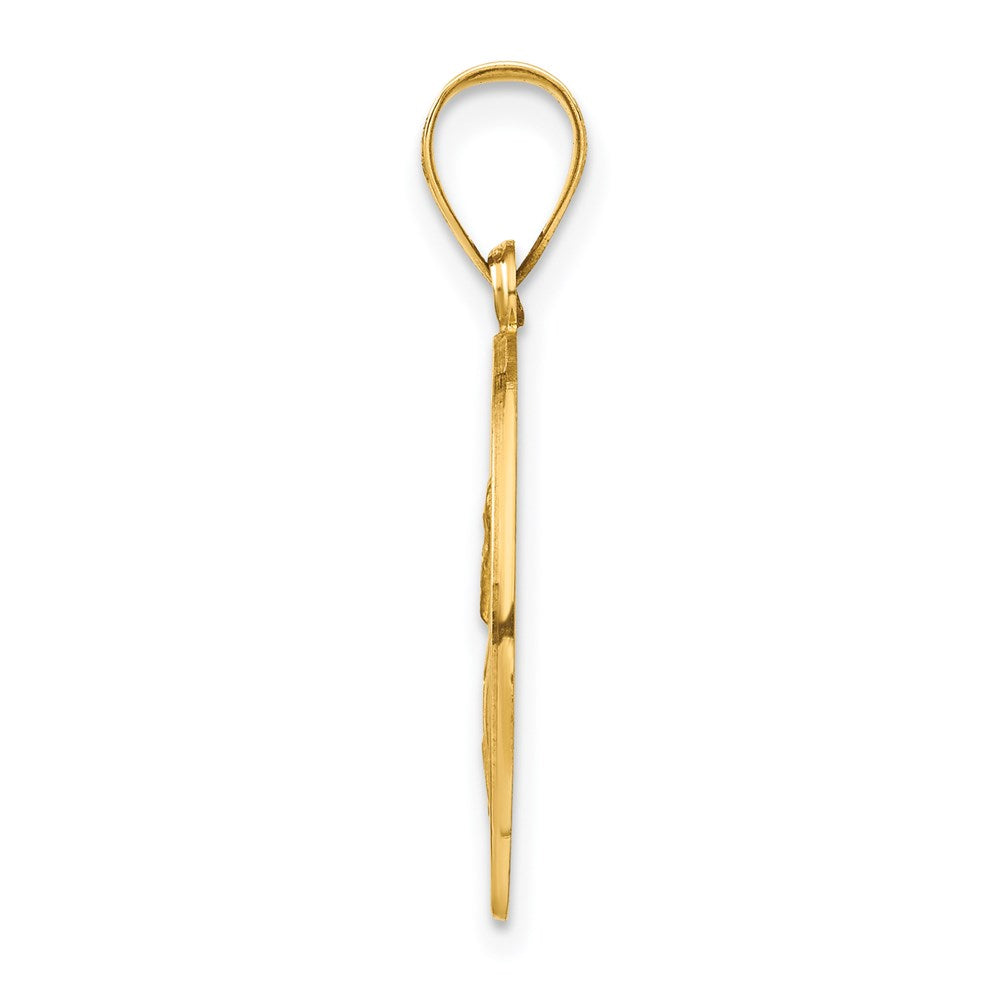 14k Yellow Gold 14k Polished and Satin St Paul Medal Hollow Pendant