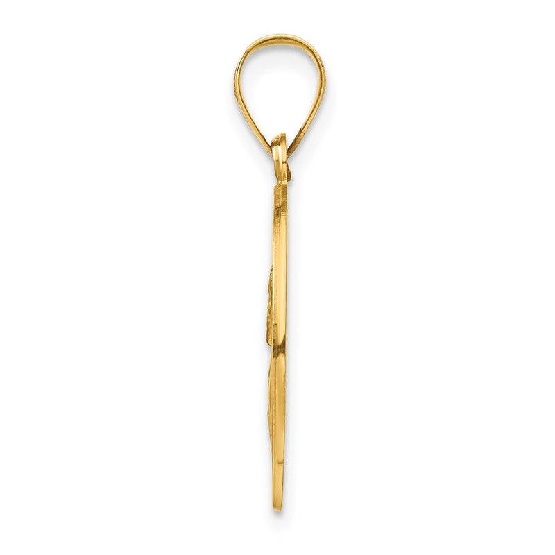 14k Yellow Gold 14k Polished and Satin St Paul Medal Hollow Pendant