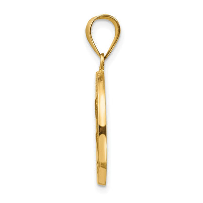 14k Yellow Gold 14k Polished and Satin St Peter Medal Hollow Pendant