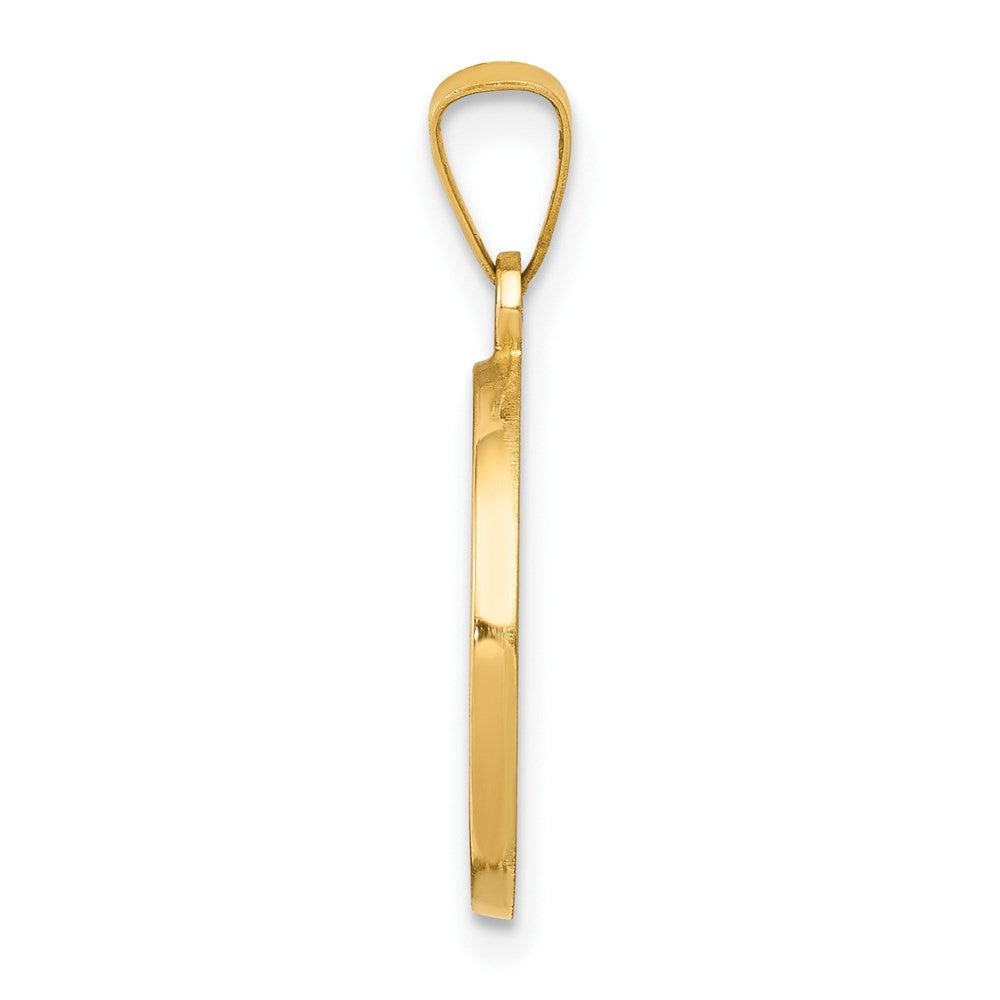 14k Yellow Gold 14k Polished/Satin First Holy Communion Medal Hollow Pendant