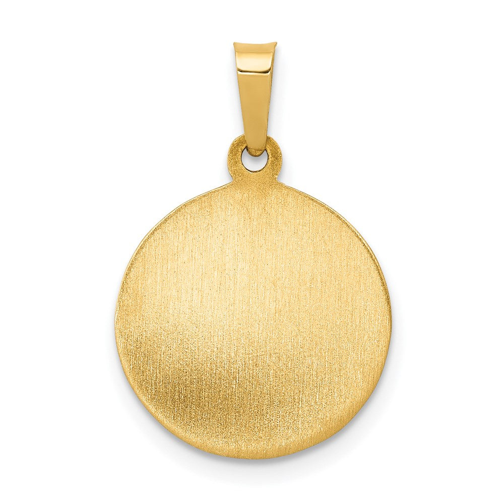 14k Yellow Gold 14k Polished/Satin First Holy Communion Medal Hollow Pendant