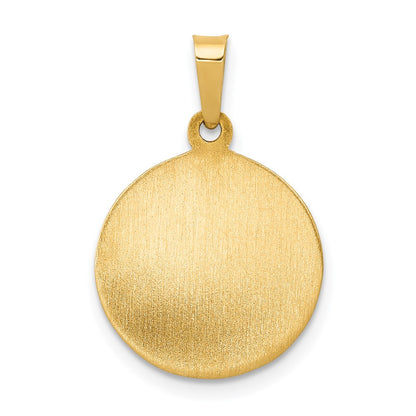 14k Yellow Gold 14k Polished/Satin First Holy Communion Medal Hollow Pendant