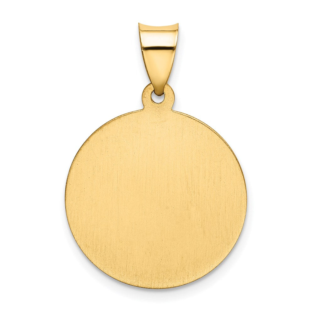 14k Yellow Gold 14k Polished/Satin First Holy Communion Medal Hollow Pendant