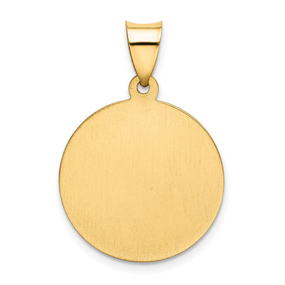 14k Yellow Gold 14k Polished/Satin First Holy Communion Medal Hollow Pendant