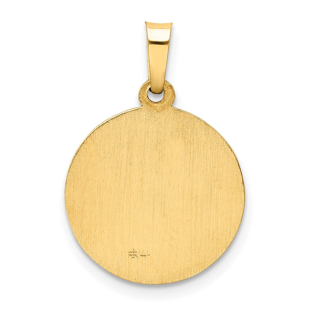 14k Yellow Gold 14k Polished and Satin Holy Communion Medal Hollow Pendant